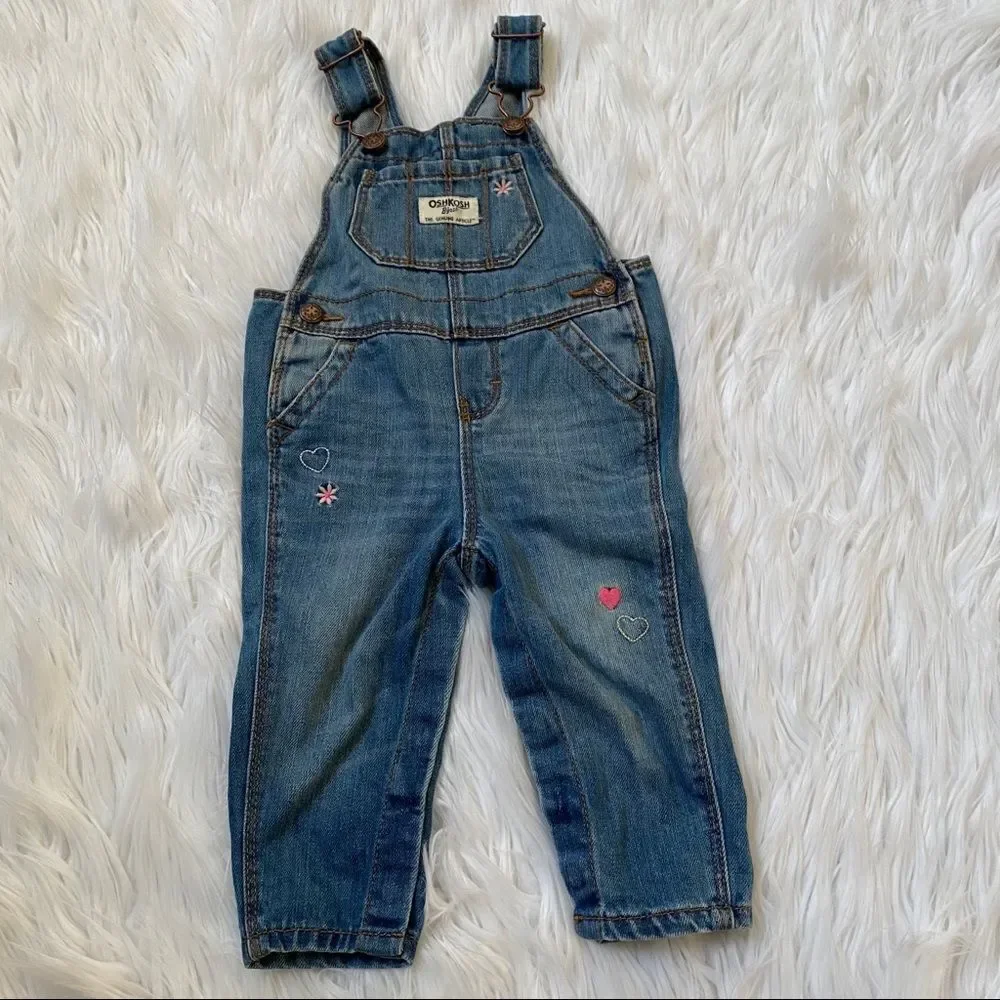 Oshkosh B’gosh overall embroidered denim pants 9M